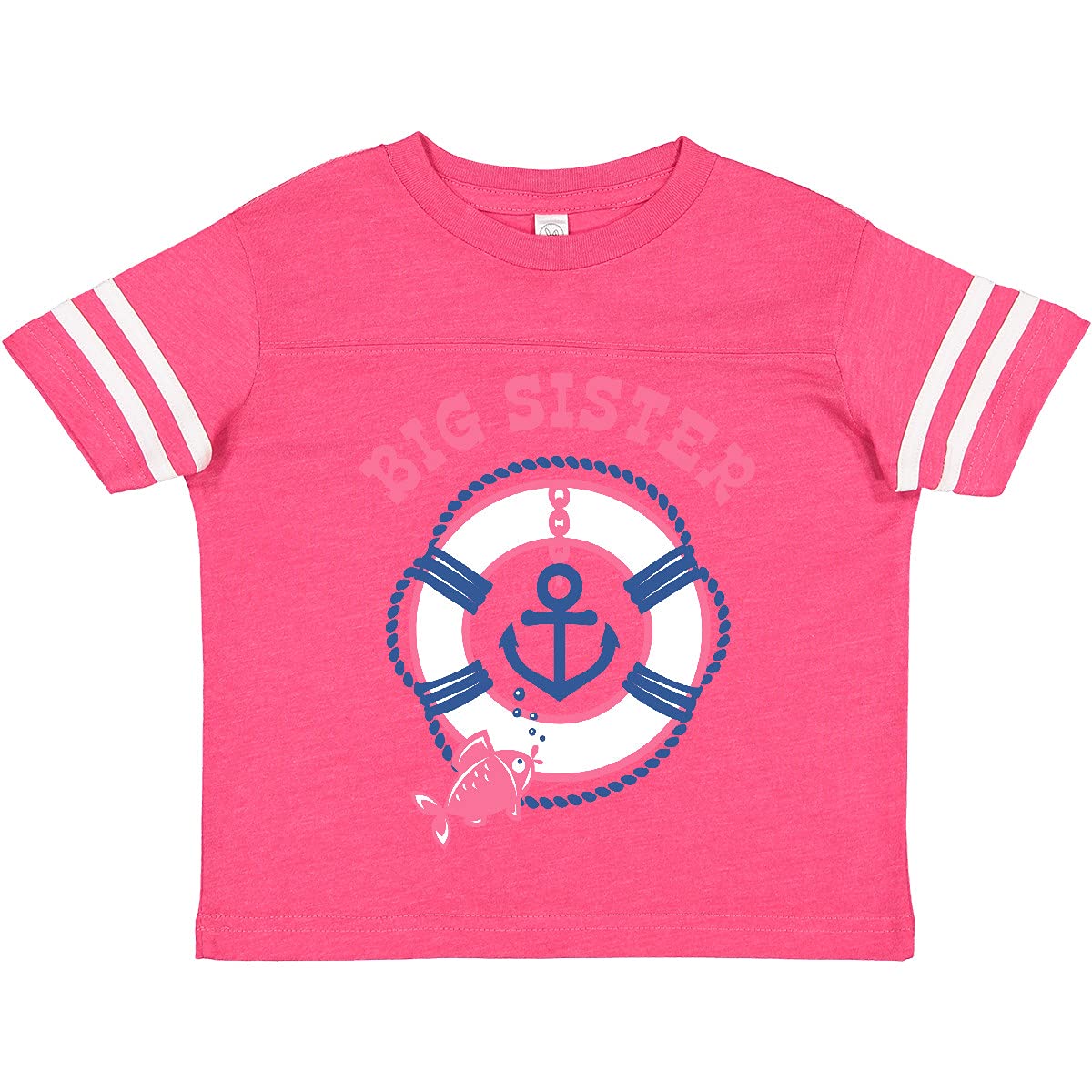 Inktastic Nautical Big Sister Toddler T-Shirt - Cute Sailor Design for Toddler Girls - Perfect for Sibling Matching Outfits, Family Photos & Beach Vacations