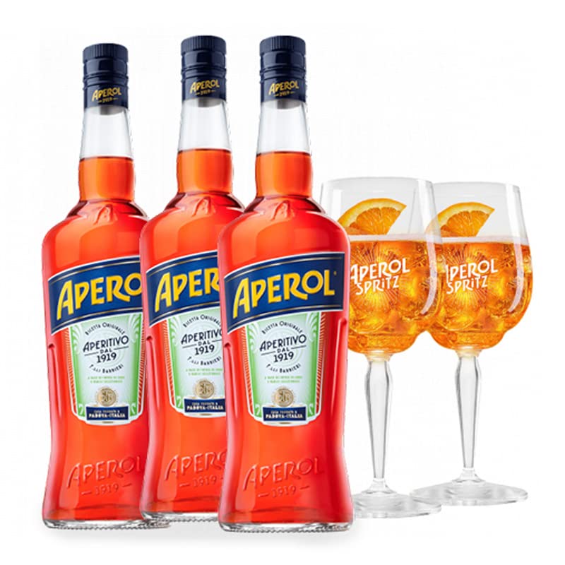 Aperol Spritz Italian Orange Cocktail - Premium Aperitif Drink for Parties, Summer Gatherings & Happy Hour - 700ml (3 Bottles Pack) - Perfect for Brunch, Poolside Relaxation & Italian-Themed Events