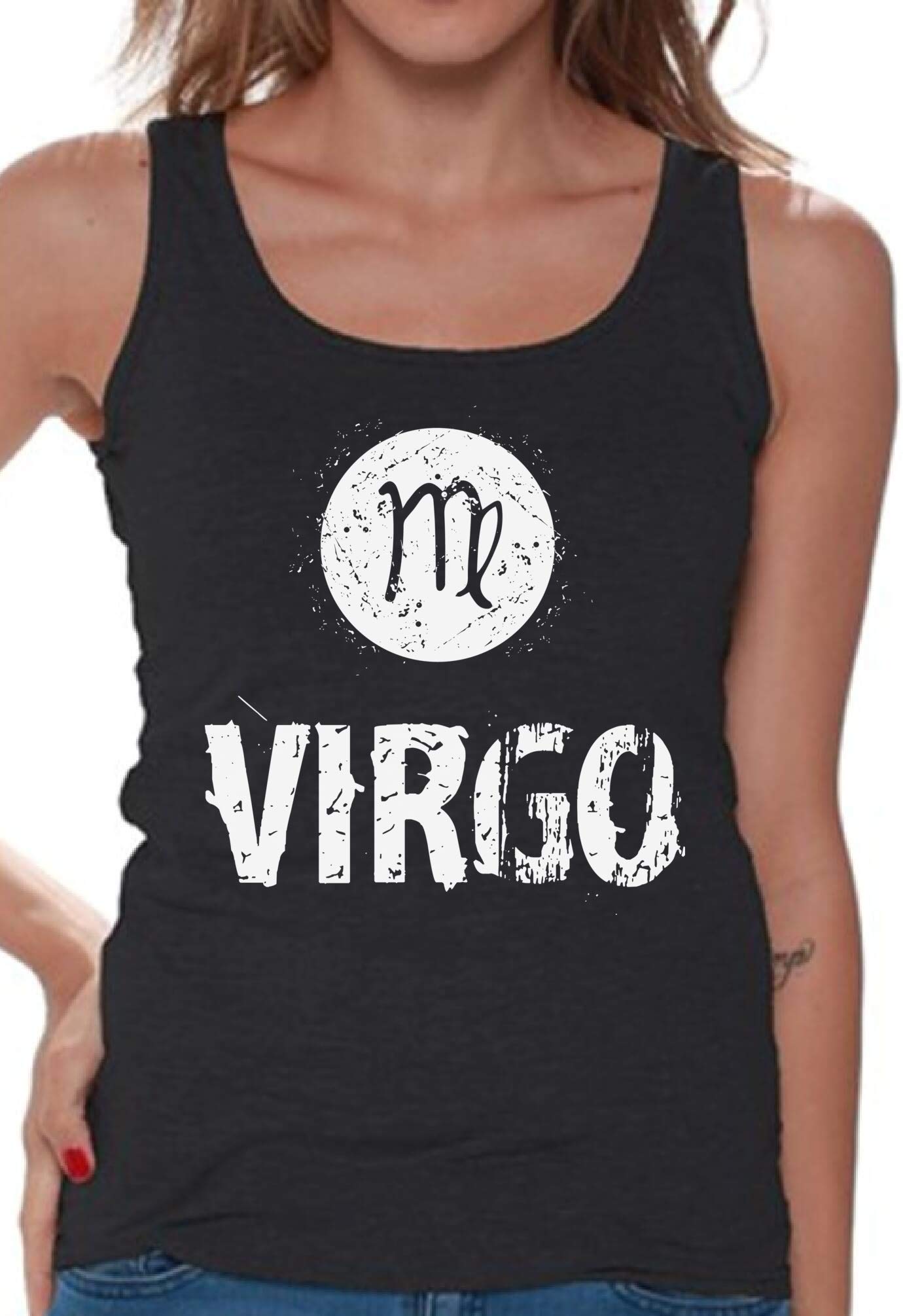 Virgo Zodiac Sign Tank Tops for Women - Comfortable Cotton Sleeveless Shirts - Perfect Birthday Gift for Virgo Wife, Girlfriend or Friend - Ideal for Summer Outfits, Beach Wear and Casual Daily Style