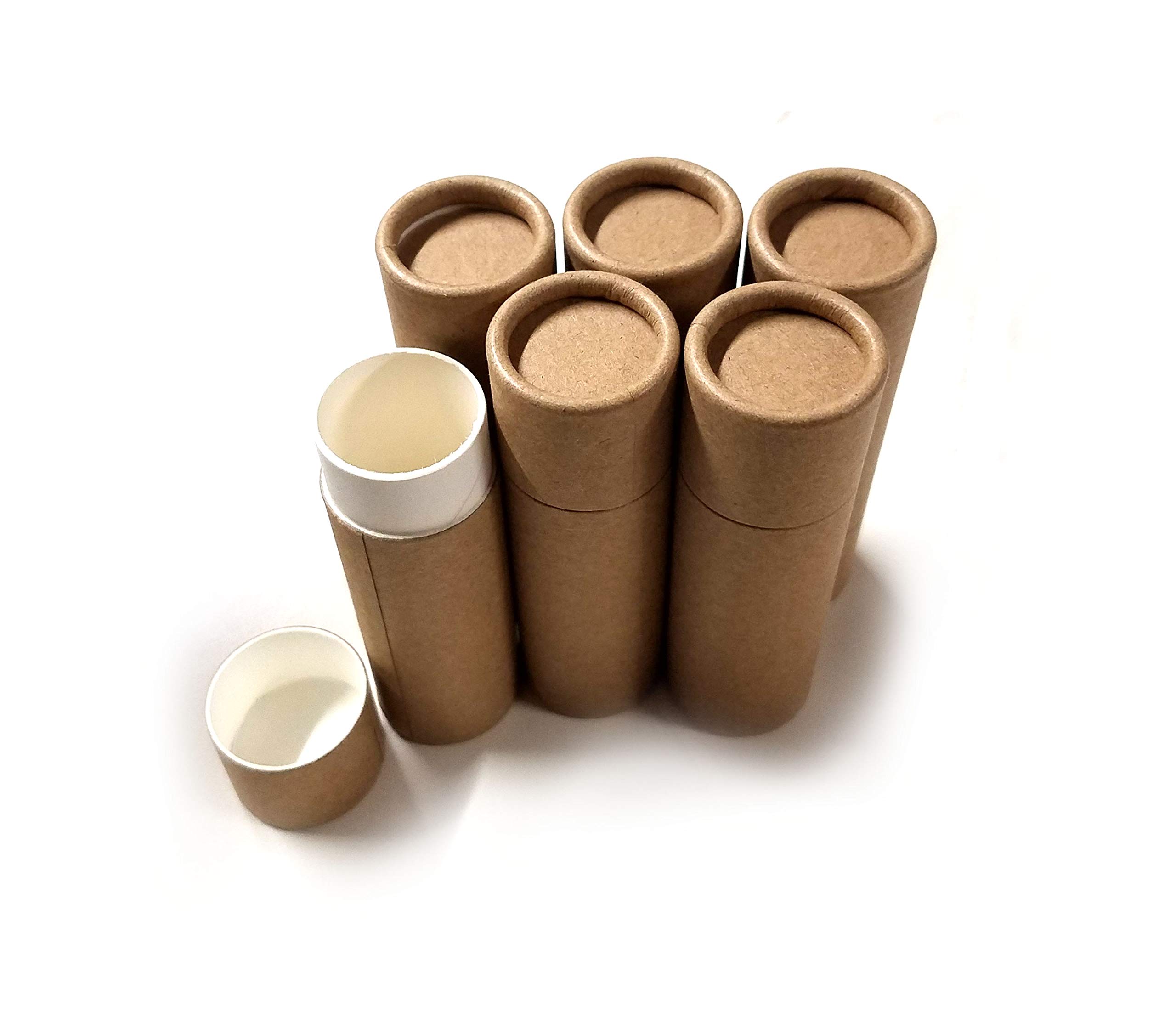 Eco-Friendly Push-Up Empty Cardboard Deodorant Containers - 1.0 oz Top-Fill Refillable & Biodegradable (6-Pack) for Zero Waste Personal Care & Travel