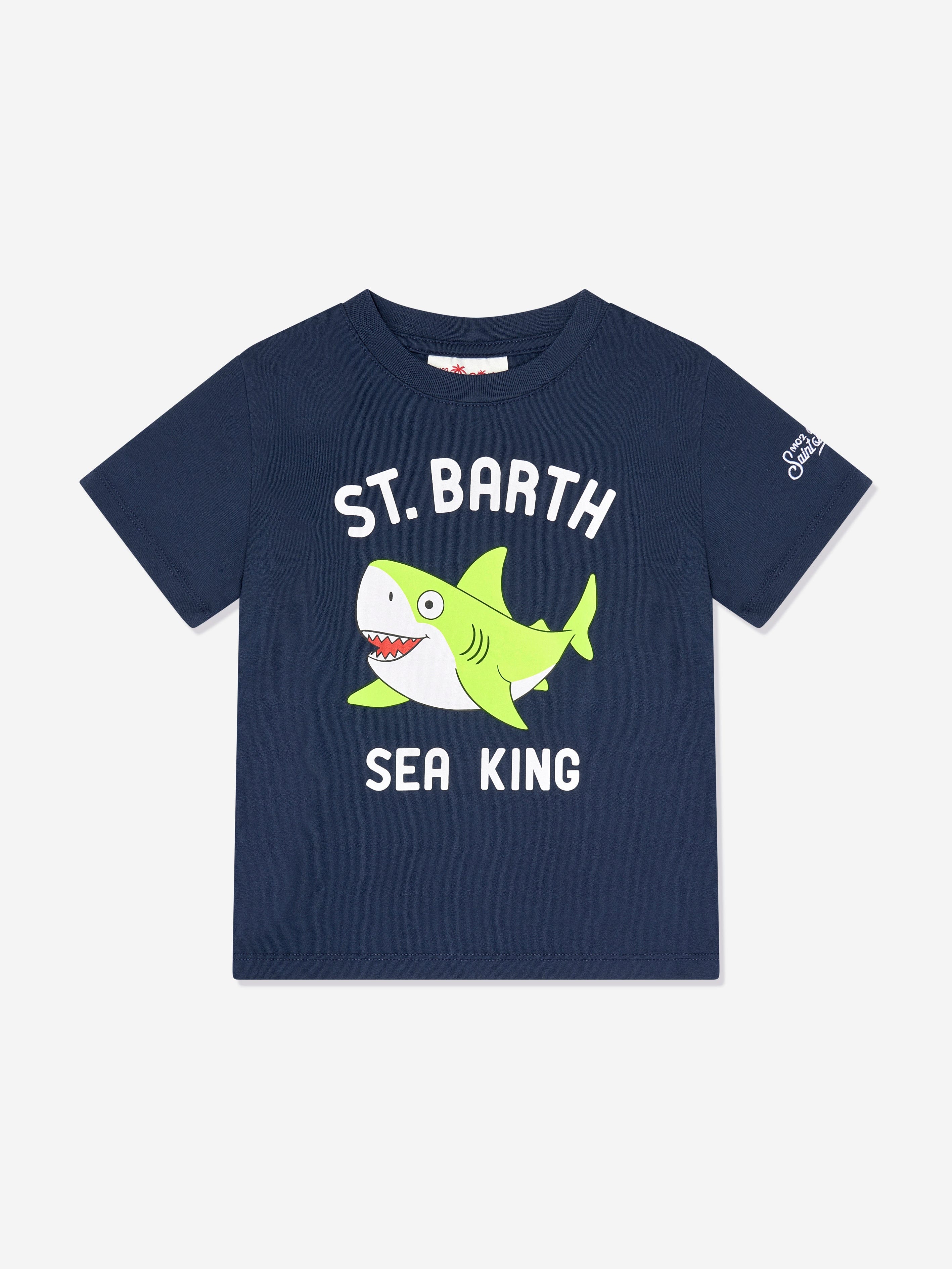Cool Navy Shark Graphic T-Shirt for Boys - Trendy & Comfortable Casual Wear for School, Play & Everyday Outfits