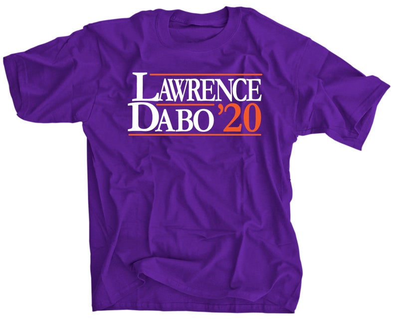 Lawrence and Dabo for President 2020 Election T-Shirt - Funny Political Campaign Shirt for College Football Fans, Tailgating & Game Day Outfits
