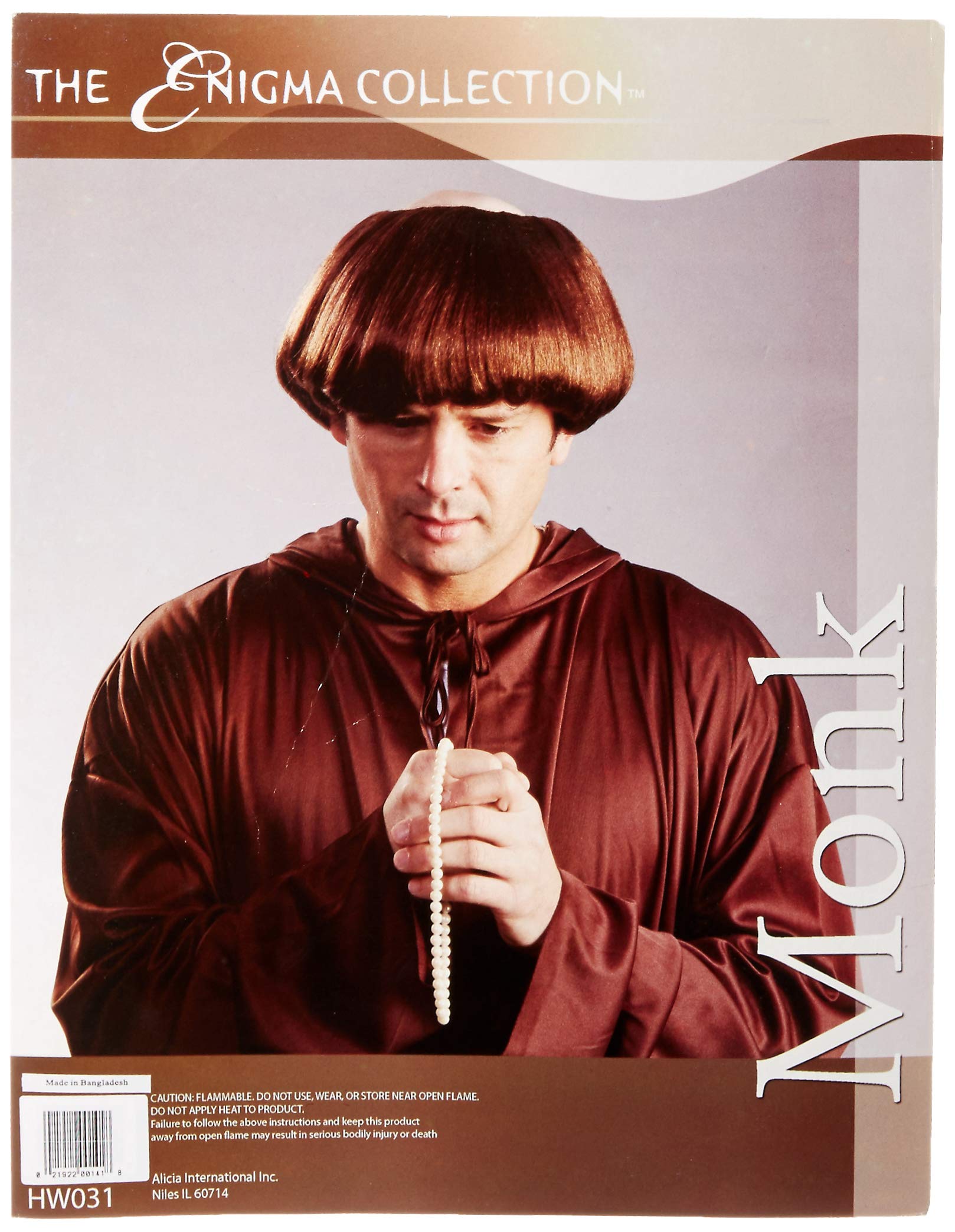 Enigma Wigs Men's Monk Wig - Realistic Synthetic Hairpiece for Cosplay, Costume & Role Play | Perfect for Halloween, Theatrical Performances & Character Transformations