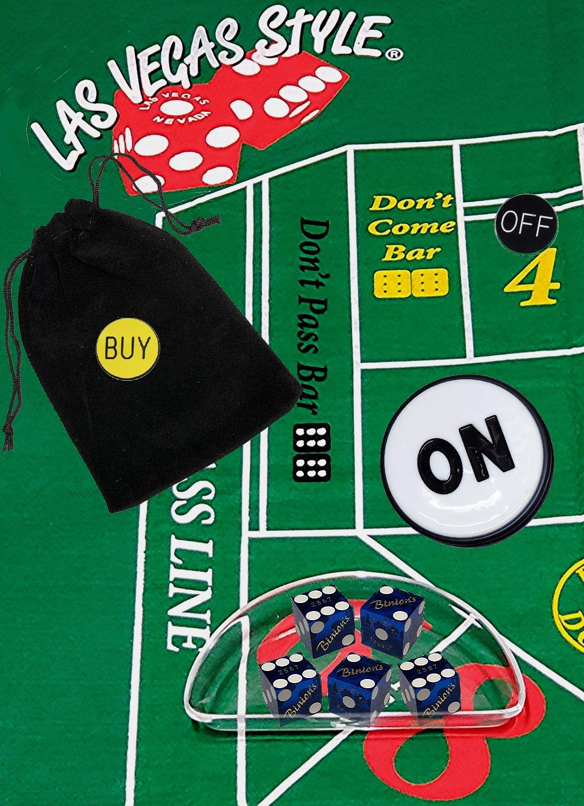 Authentic Las Vegas Casino Dice Set - Professional Craps Starter Kit with Clear Acrylic Dice Boat | Perfect for Home Game Nights, Casino-Themed Parties & Tabletop Gaming
