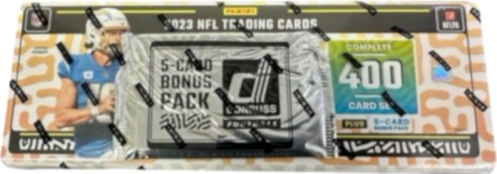 2023 Donruss Football Factory Set Box - 400 Trading Cards Including 5 Rated Rookie Holo Foils | Complete NFL Player Collection for Collectors & Investors | Perfect for Trading, Displaying & Fantasy Football Prep