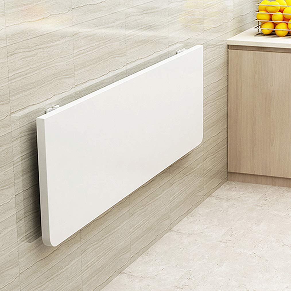 HORV Floating Drop-Leaf Folding Desk - Space Saving Wall Mounted Hanging Table for Kitchen, Study, Bedroom, Bathroom, Office or Balcony - Perfect for Small Apartments, Tiny Homes & Studio Living Spaces