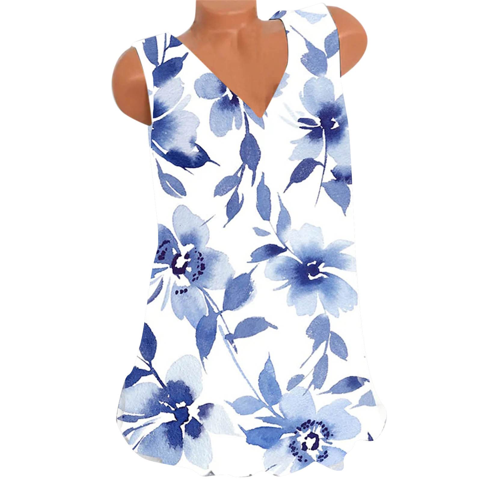 Women's Floral Print V-Neck Short Sleeve Tunic Top - Loose Fit Casual Summer Blouse for Women - Perfect for Beach Outings, Vacation Wear & Everyday Comfort