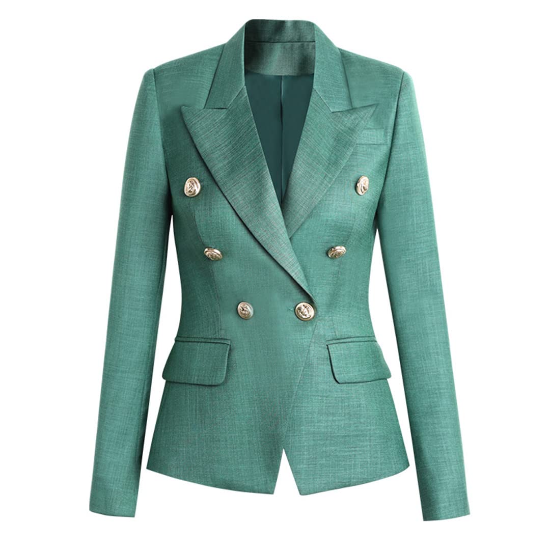 Elegant Women's Slim Fit Double Breasted Long Sleeve Blazer Jacket - Perfect for Office Wear, Business Meetings & Formal Events