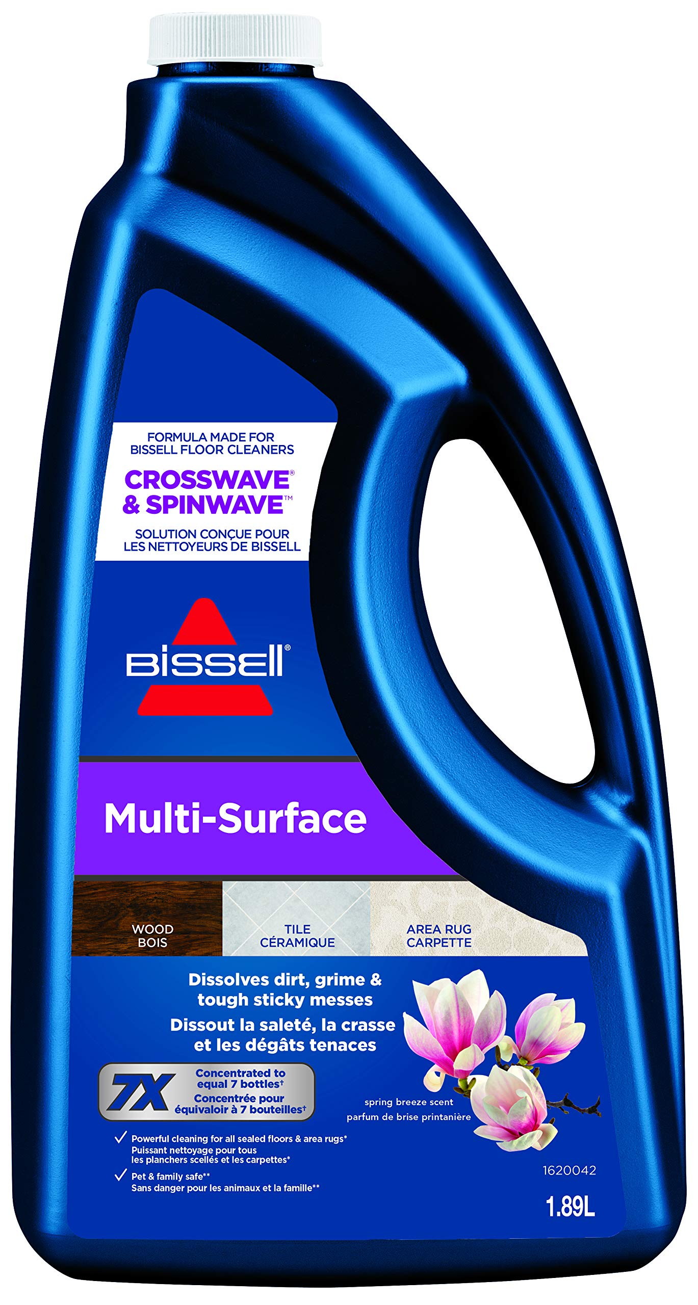 BISSELL Multi-Surface Cleaning Solution for CrossWave & SpinWave Wet/Dry Vacuums - 64oz Floor Cleaner Formula (1789N) - Perfect for Hardwood, Tile & Laminate Floors