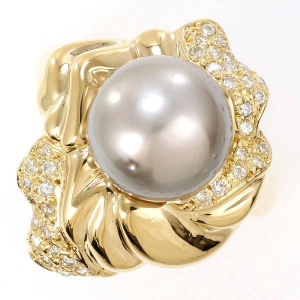 18K Yellow Gold Black Tahitian Pearl Diamond Ring for Women - Elegant Wedding, Engagement, Anniversary Jewelry Gift - Perfect for Special Occasions & Evening Events