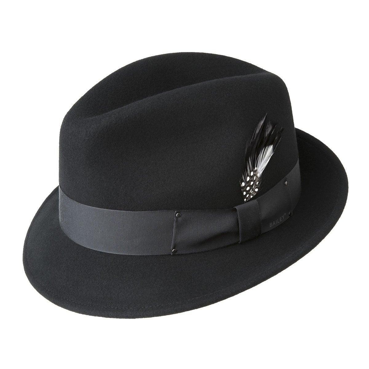Men's Fedora Hat by Bailey of Hollywood - Classic Black Wool Felt Hat for Formal & Casual Wear | Perfect for Weddings, Parties & Everyday Style
