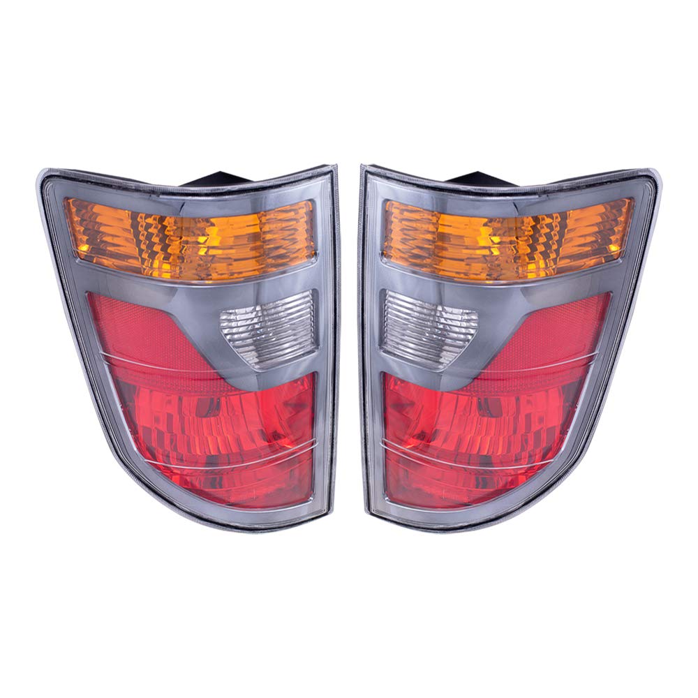 Brock Replacement Taillights for 06-08 Pickup Truck - Driver & Passenger Side Tail Lamps (33551SJCA01, 33501SJCA01) - Perfect for Night Driving & Enhanced Vehicle Safety