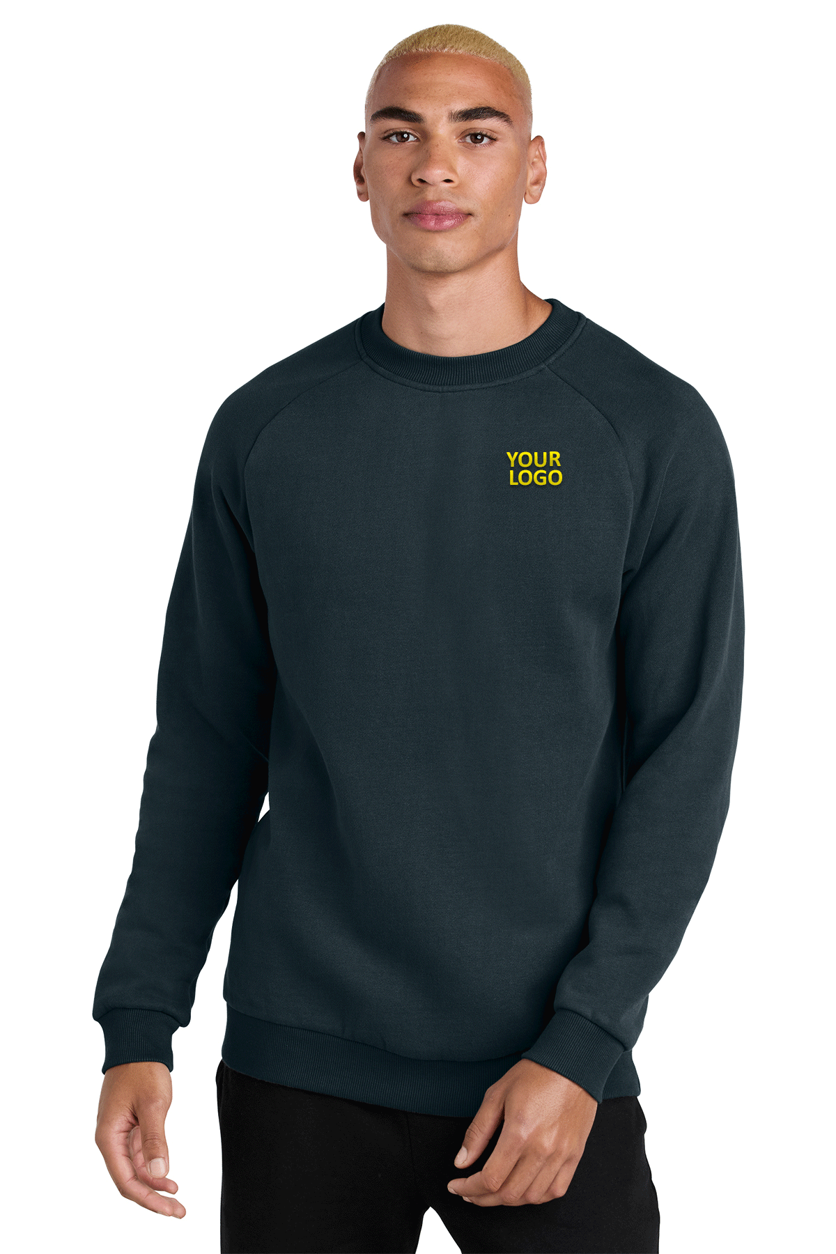 Custom District Cloud Fleece Crewneck Sweatshirt - Soft & Cozy Pullover for Men & Women - New Navy Blue - Perfect for Casual Wear, Lounge & Outdoor Activities