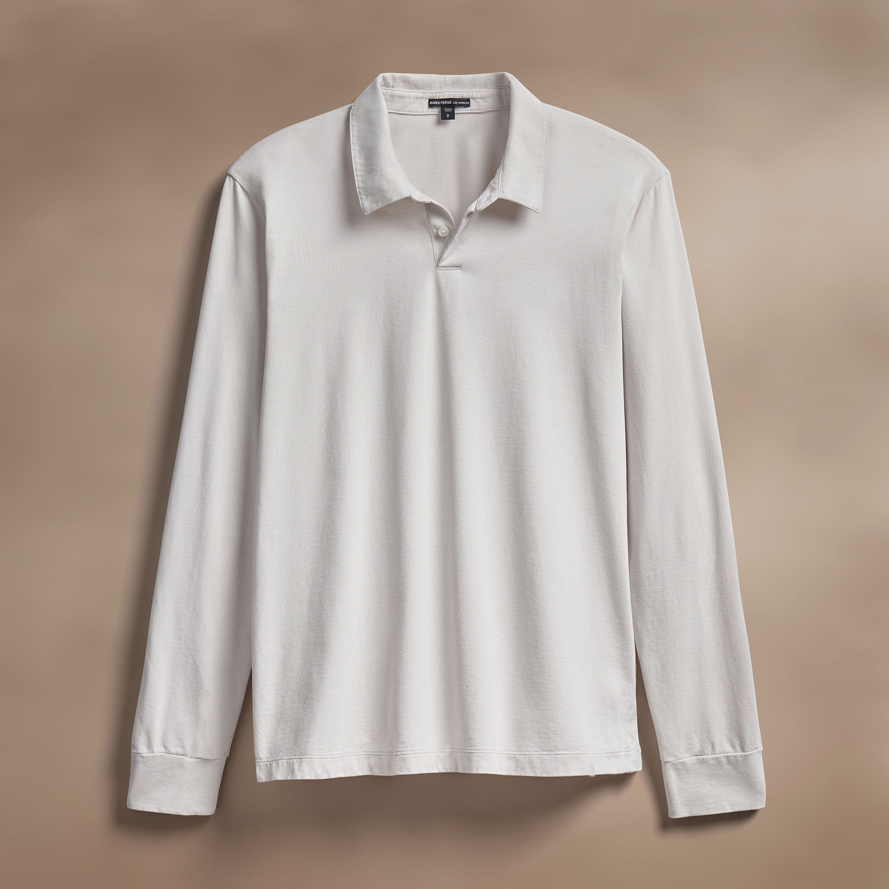 Premium Heavyweight Luxe Jersey Long Sleeve Polo Shirt for Men - Light Mist Color - Perfect for Business Casual, Golf & Everyday Wear