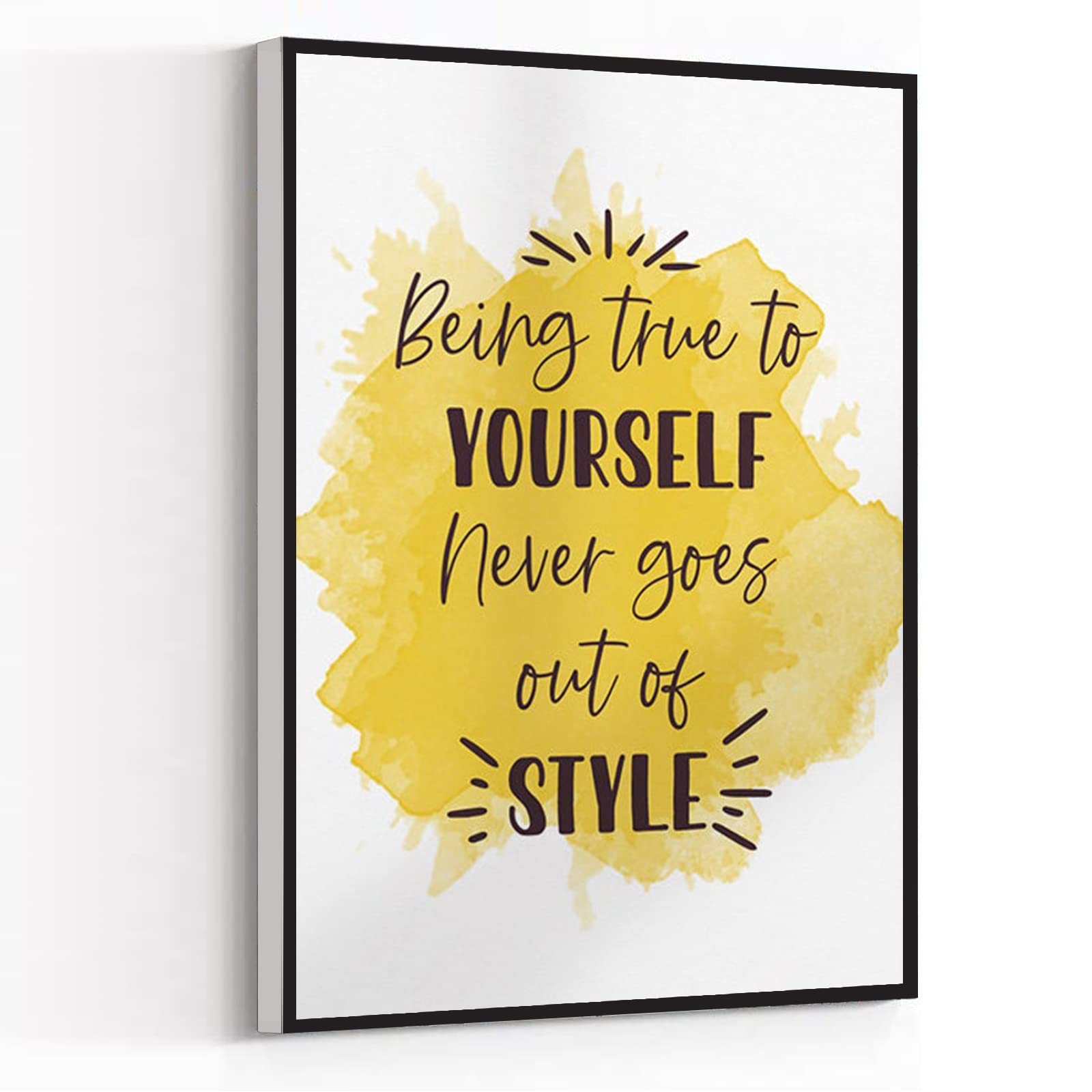 Be True To Yourself Inspirational Wall Art Print - 8x12 Inch Unframed Modern Canvas Poster for Home, Office & Room Decor - Motivational Gift for Men & Women