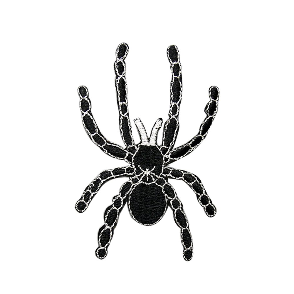 Black Spider Iron-On Embroidered Patch for Clothing - DIY Sew Applique Fabric Badge for Jackets, Hats & Bags - 1 Piece - Perfect for Halloween Costumes & Gothic Fashion Accessories