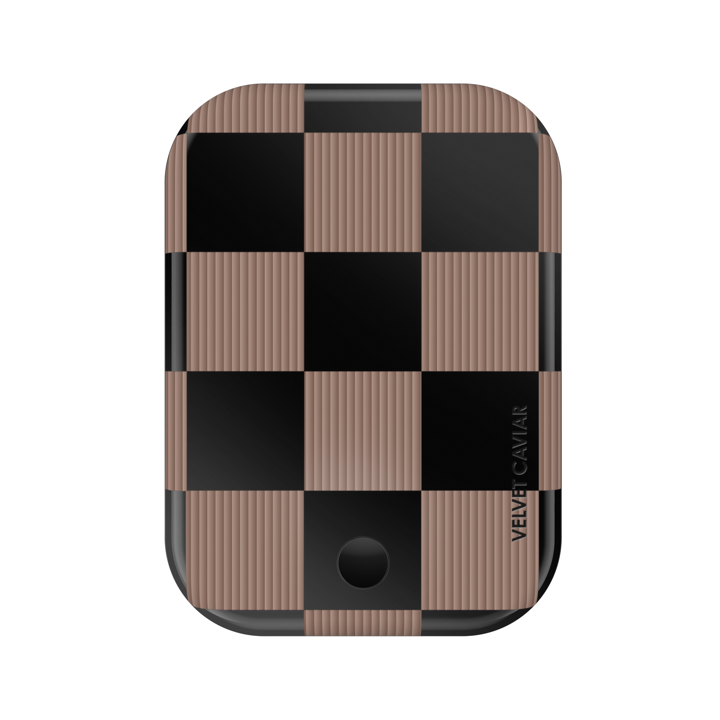 Mocha Vibe Checkered MagSafe Battery Pack - 5000mAh Portable Charger for iPhone 12/13/14/15 - Fast Wireless Charging Power Bank for Travel, Work & Outdoor Adventures