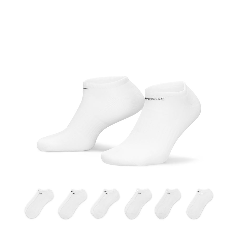 Nike Men's No Show Socks 6 Pack - Breathable Everyday Cushioned Athletic Socks for Running, Gym & Casual Wear