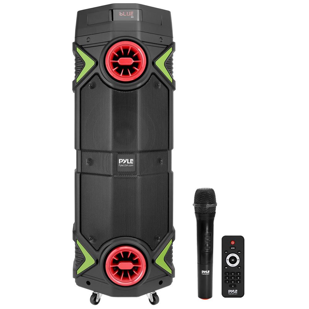 Portable Dual 8-Inch Wireless PA Speaker System with Bluetooth - Perfect for Outdoor Events, Parties, and Live Performances