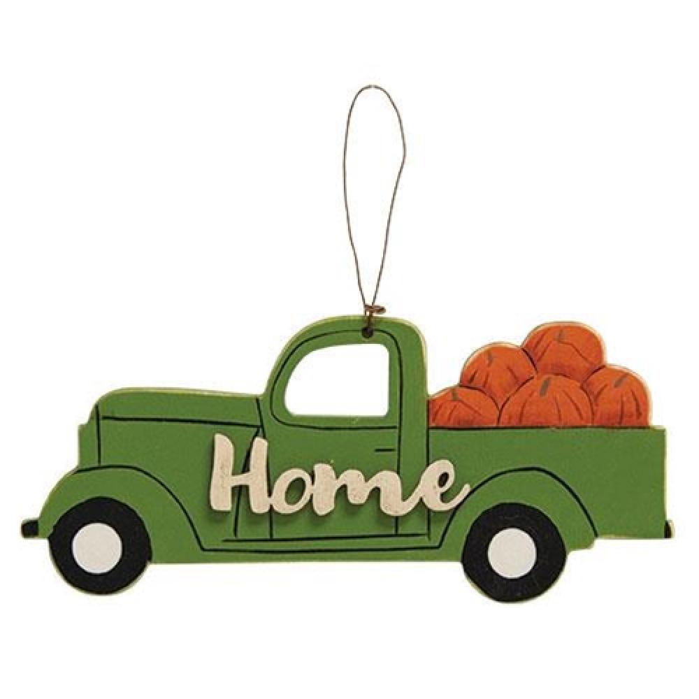 Halloween Pumpkin Truck Ornament - Cute Fall Decor for Home, Thanksgiving & Christmas Holiday Decorations - Perfect for Fireplace Mantel, Table Centerpiece, and Seasonal Party Decor