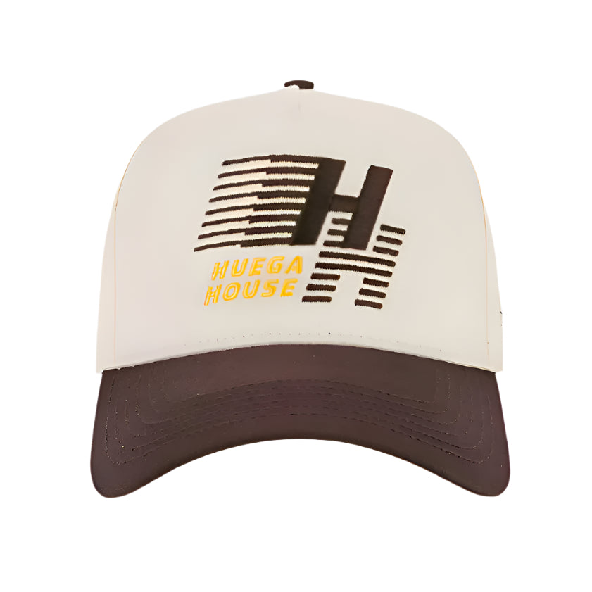 Huega House Legacy Snapback Hat - Tan & Brown Adjustable Baseball Cap for Men & Women - Perfect for Casual Wear, Sports, and Outdoor Activities