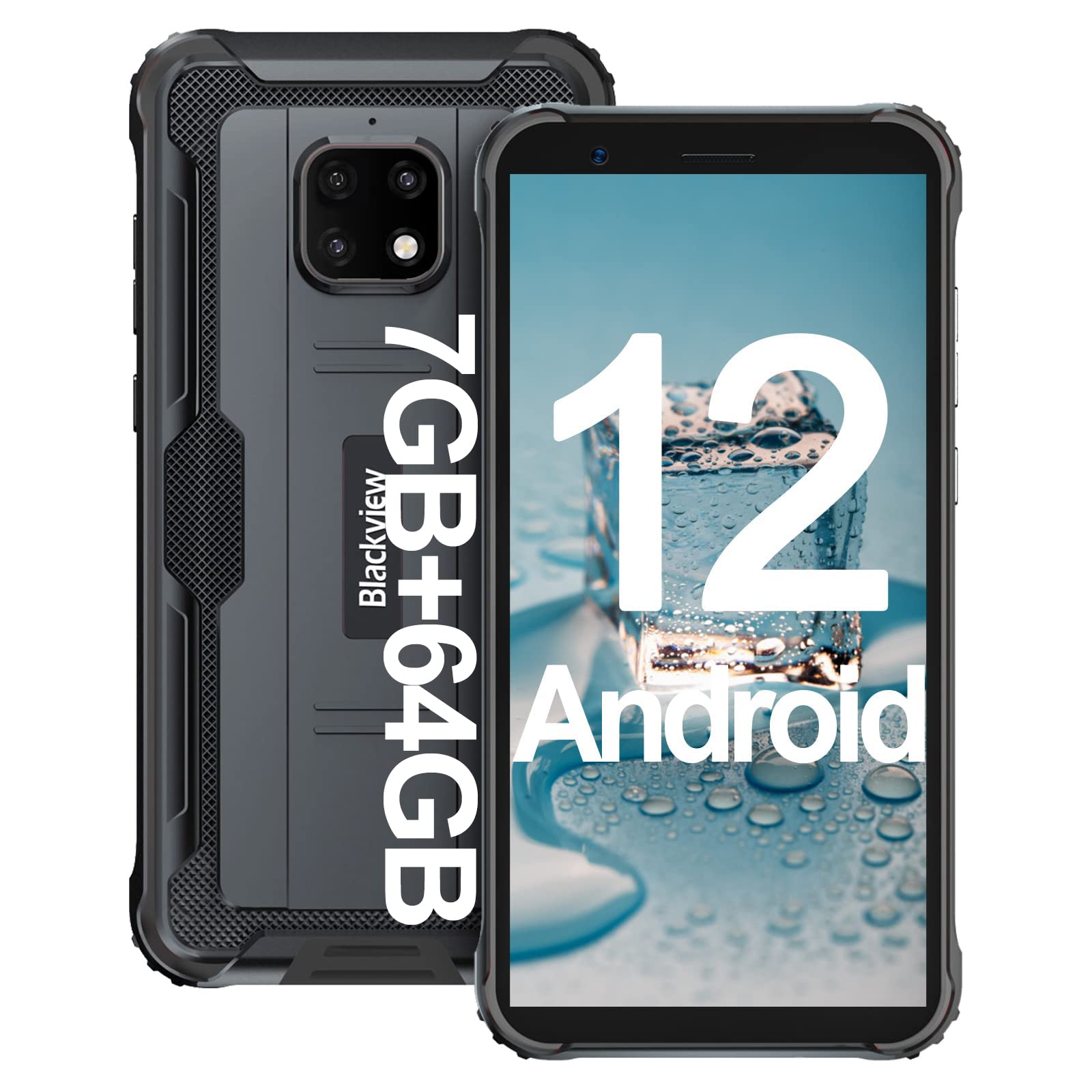 Blackview BV4900Pro 4G Rugged Smartphone Unlocked - 7GB RAM 64GB ROM (Expandable to 256GB) - IP68 Waterproof Android 12 Phone with 5580mAh Battery, 5.7