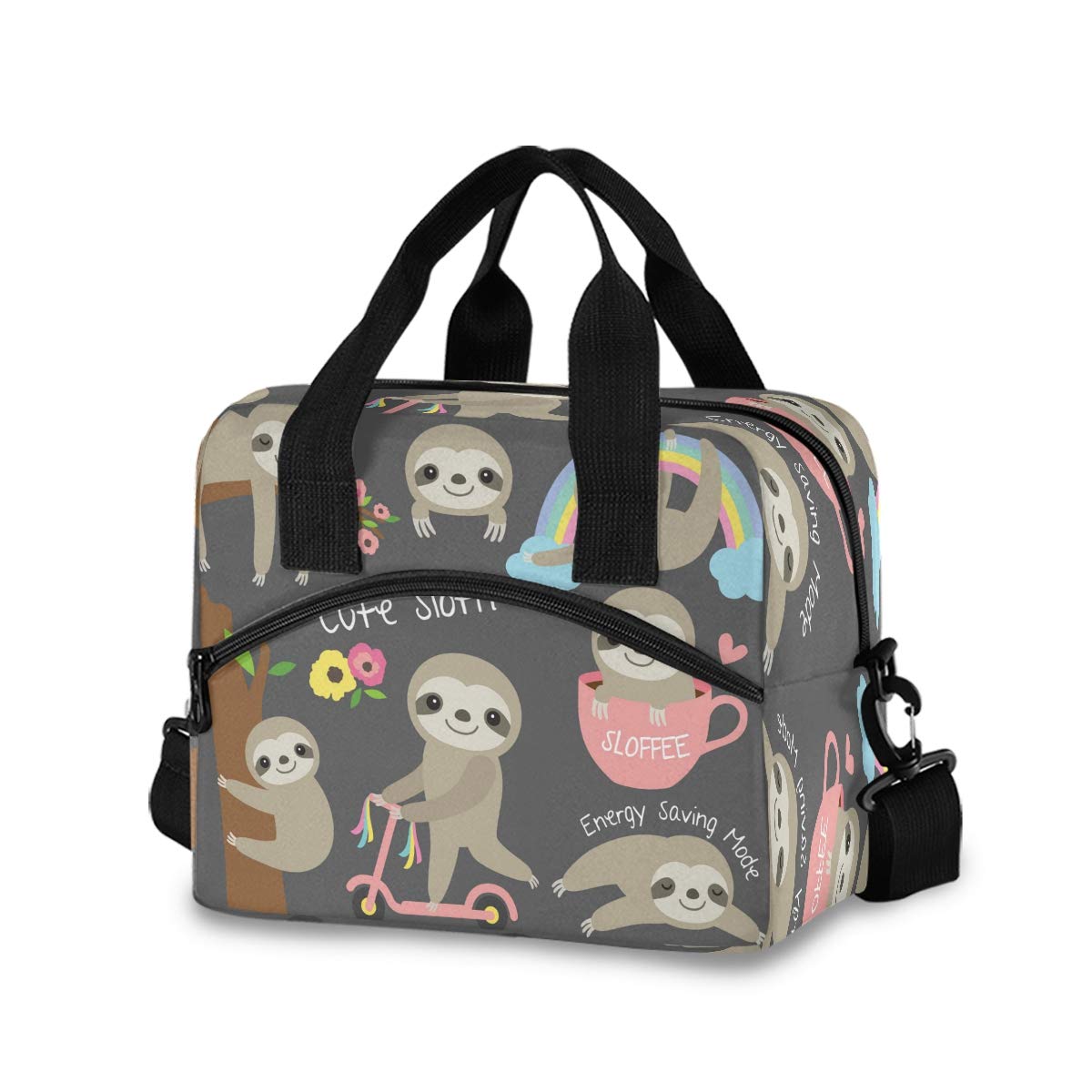 SUABO Insulated Lunch Cooler Bag for Women & Men - Cute Baby Sloth Design Tote Lunch Box for Work, School & Picnics | Leakproof & Thermal Food Container | Perfect for Office, College & Outdoor Activities