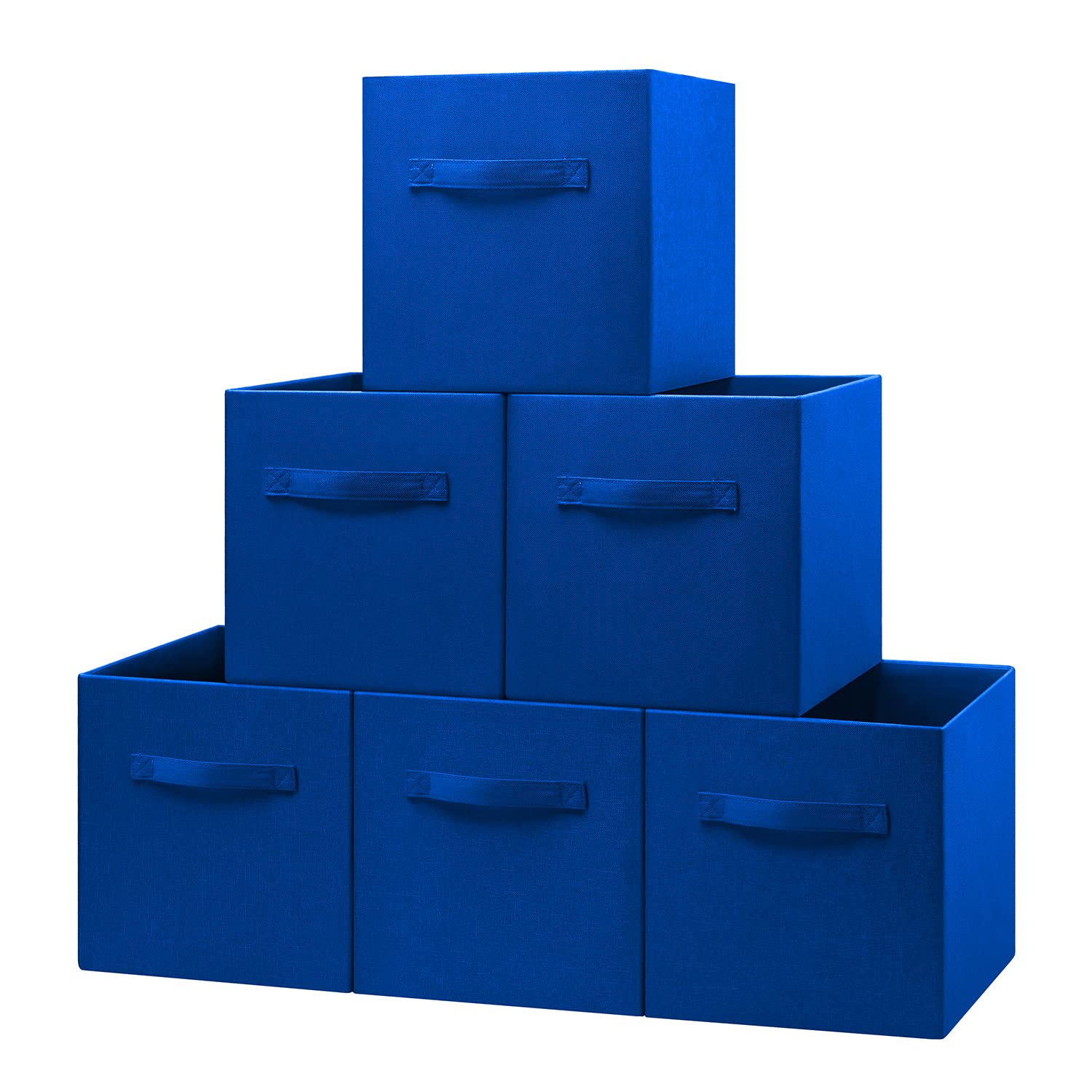 Posprica 11-Inch Thick Fabric Cube Storage Bins - 6 Pack Collapsible Organizer Bins for Shelves, Closet & Home Office | Perfect for Toy Storage, Closet Organization & Office Supplies