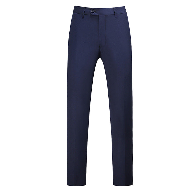 Modern Fit Navy Blue Straight Leg Classic Dress Pants for Men - Business Casual & Office Wear