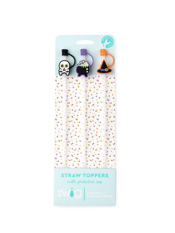 Swig Life Halloween Witch Straw Toppers with Protective Cap - Fun & Spooky Drink Decor for Halloween Parties, Trick-or-Treating & Themed Events