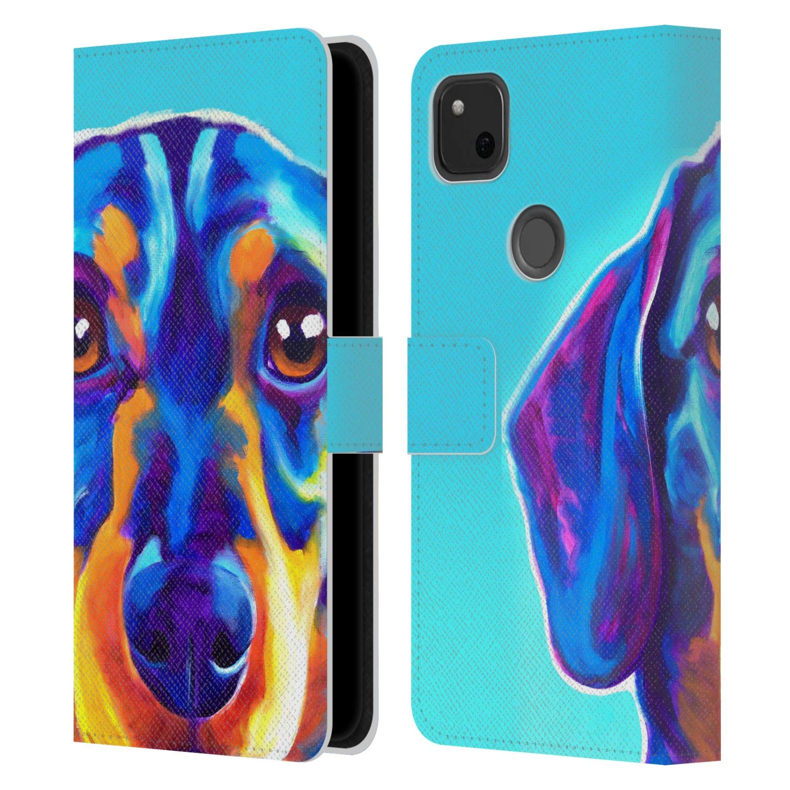 DawgArt Dachshund Leather Wallet Case for Google Pixel 4a - Perfect for Dog Lovers
