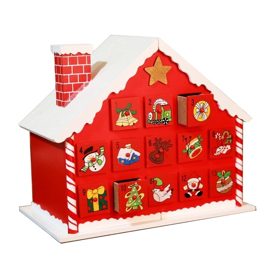Zuyang Snow House Christmas Countdown Advent Calendar - 24 Drawer Kids Holiday Countdown Calendar with Surprise Gifts | Perfect for Christmas Decorations & Family Traditions