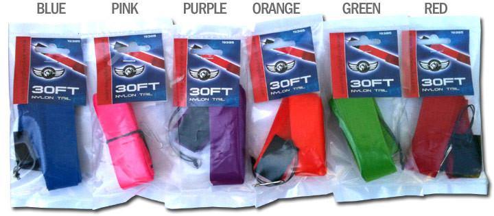 30' Nylon Stunt Kite Streamer Tail - Vibrant Pink Flying Accessory for Outdoor Kite Flying, Beach Activities, and Park Adventures