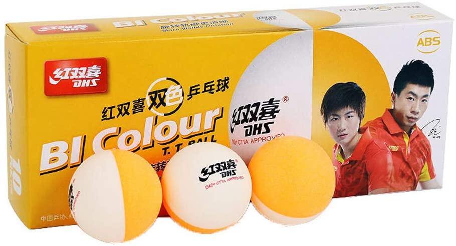 DHS D40+ Bi-Color ABS Table Tennis Balls - Professional Training & Competition Ping Pong Balls for Indoor & Outdoor Play