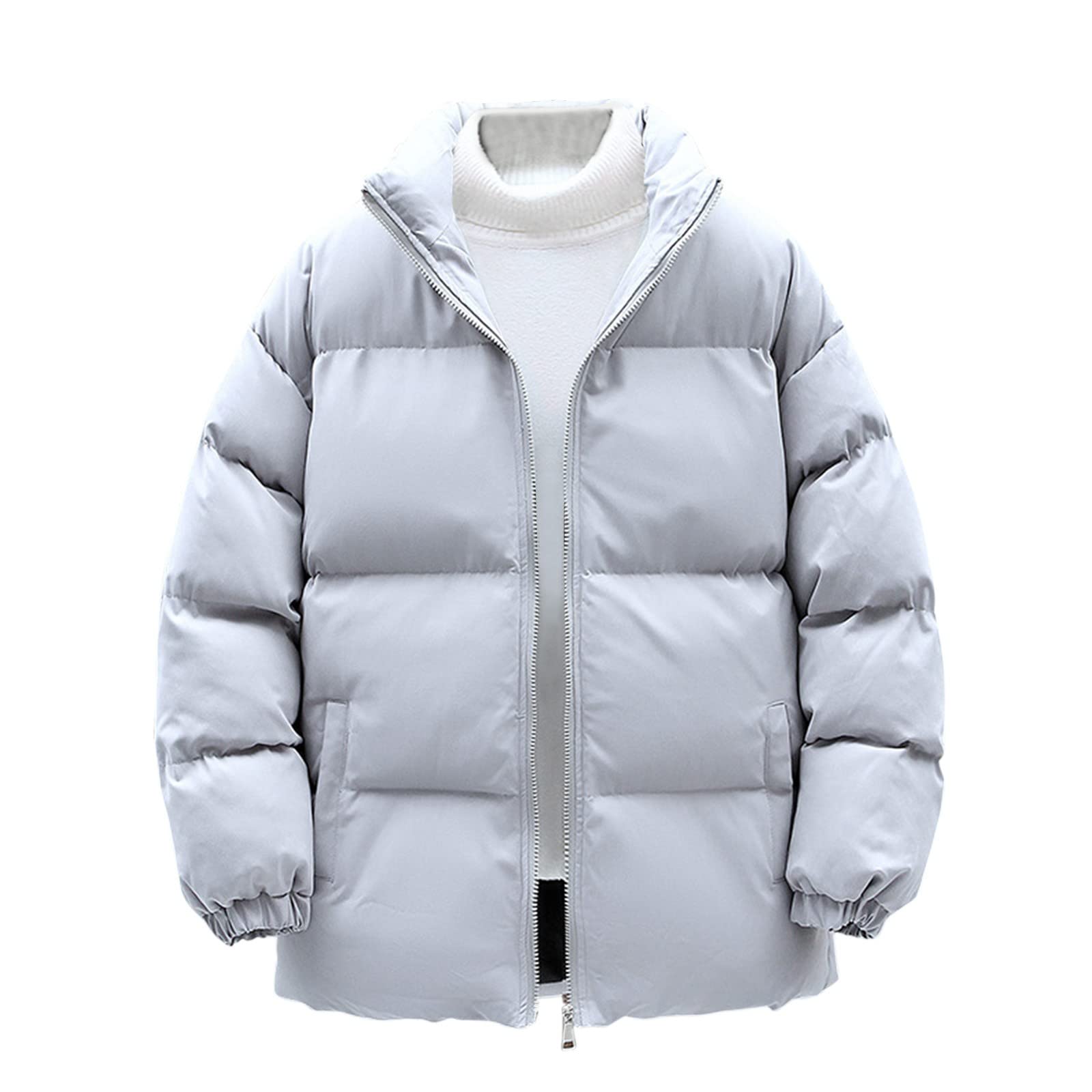 Toozoky Men's Cotton Quilted Open Front Packable Washed Sweatshirt Jacket - Lightweight Casual Coat for Outdoor Activities, Travel & Birthday Gifts
