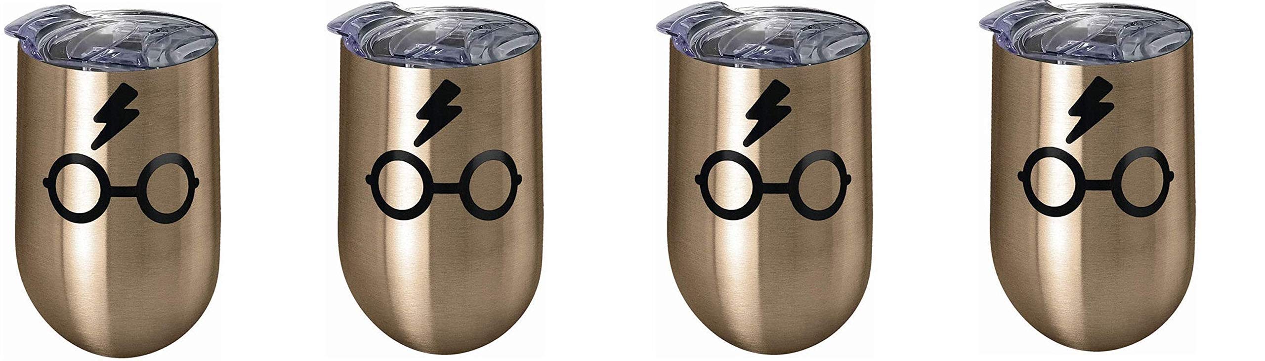 Harry Potter Stainless Steel Wine Tumbler with Glass Lid - 20oz Insulated Travel Mug for Hot & Cold Drinks - Perfect for Gifts, Home, Office, and Harry Potter Themed Parties