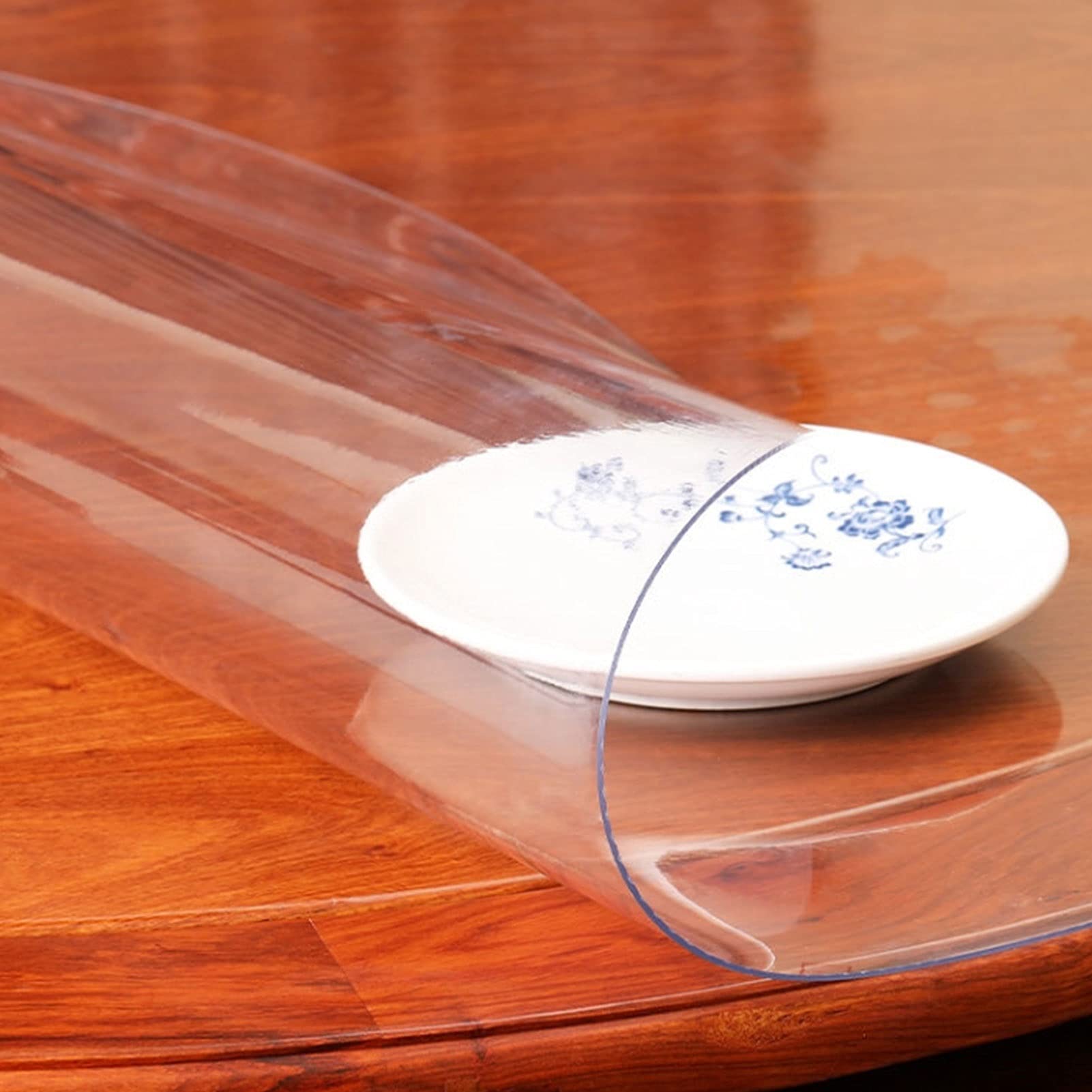 Clear Plastic Tablecloth for Dining Table - Waterproof, Transparent Table Cover Protector (90/100/150cm) for Family Parties, Holidays & Everyday Use