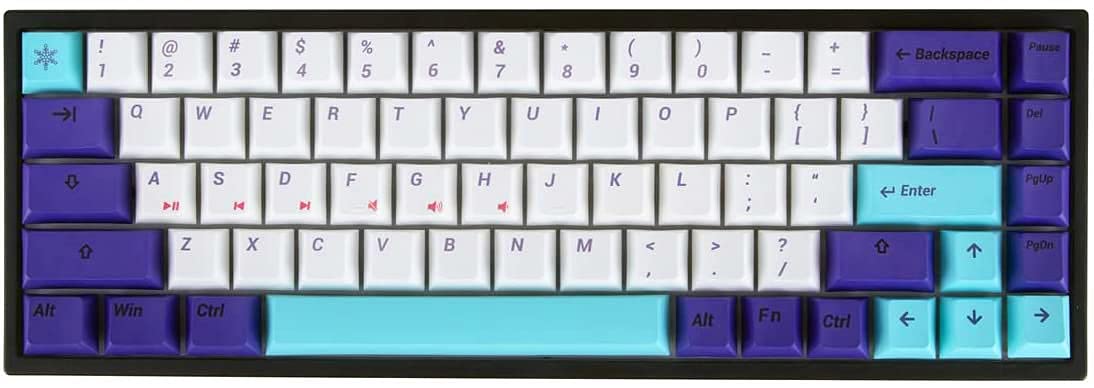 BOYI WK68 Hot Swappable RGB Mechanical Keyboard - Wireless Bluetooth 5.0/2.4Ghz/USB-C Wired Tri-Mode Gaming Keyboard with PBT Sublimation Keycaps, 65% Compact Layout (Gateron Brown Switch, Violet Cherry Profile) - Perfect for PC Gaming, Office Work & Typing Enthusiasts