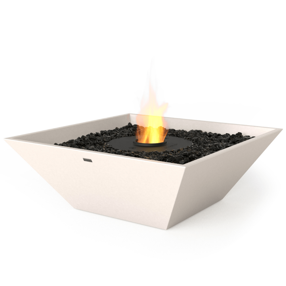 EcoSmart Fire Nova 850 33-Inch Square Concrete Ethanol Fire Bowl - Modern Outdoor Fire Pit for Patio, Garden, and Backyard Decor