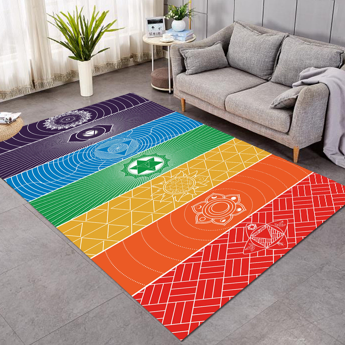Chakra Yoga Mat - Non-Slip Meditation Rug with 7 Chakras Design for Yoga, Pilates & Spiritual Practice - Perfect for Home Studio, Gym & Meditation Space