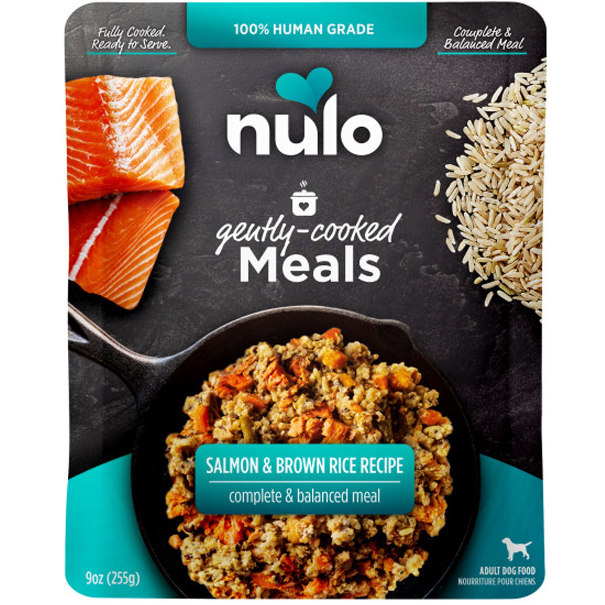 Nulo Gently Cooked Salmon & Brown Rice Dog Food - 9 oz | Grain-Free, High-Protein Meal for Dogs | Perfect for Sensitive Stomachs & All Life Stages