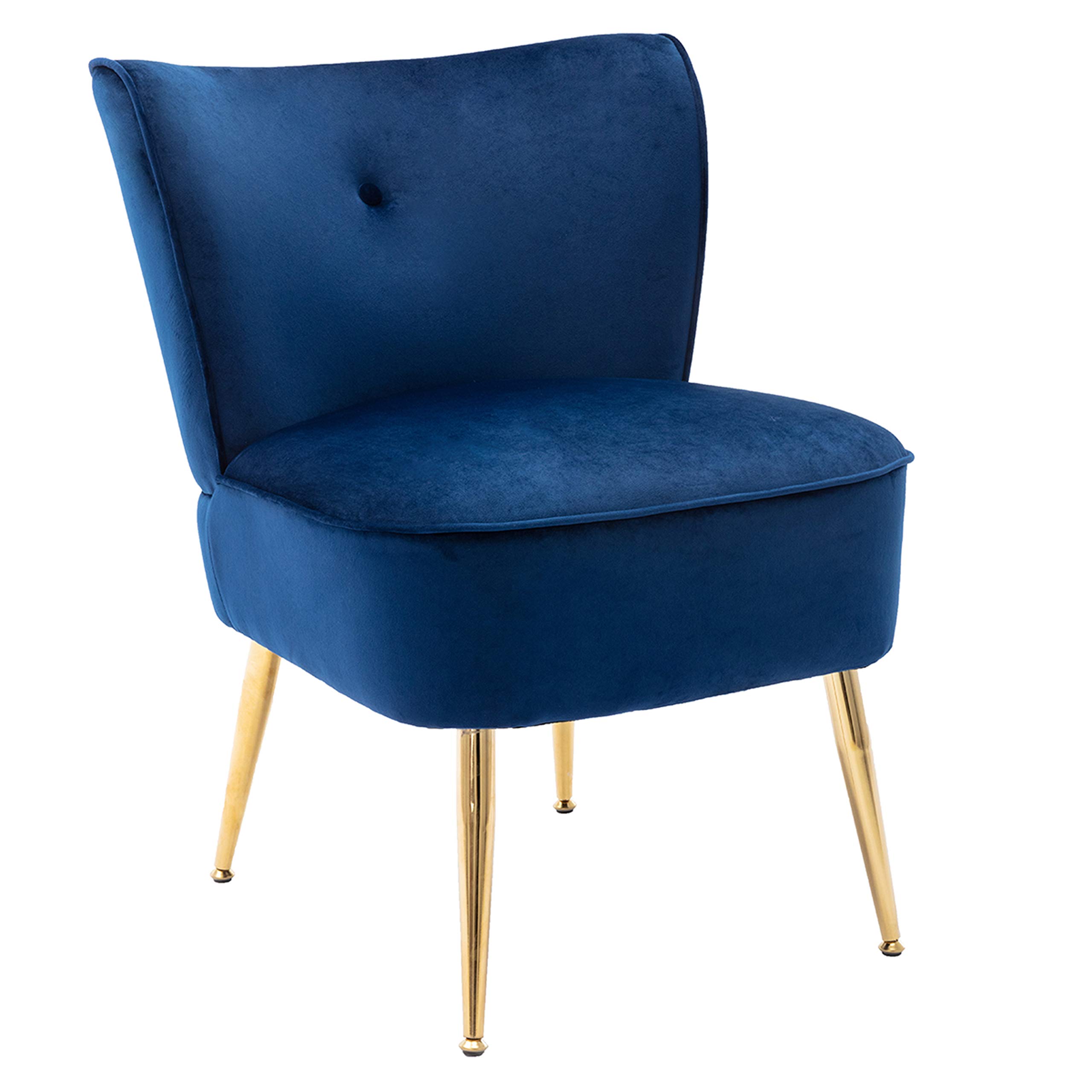 Stylish Navy Blue Wingback Accent Chair for Living Room & Bedroom - Upholstered Fabric Lounge Chair with Side Arms - Perfect for Reading Nook, Home Office or Cozy Relaxation