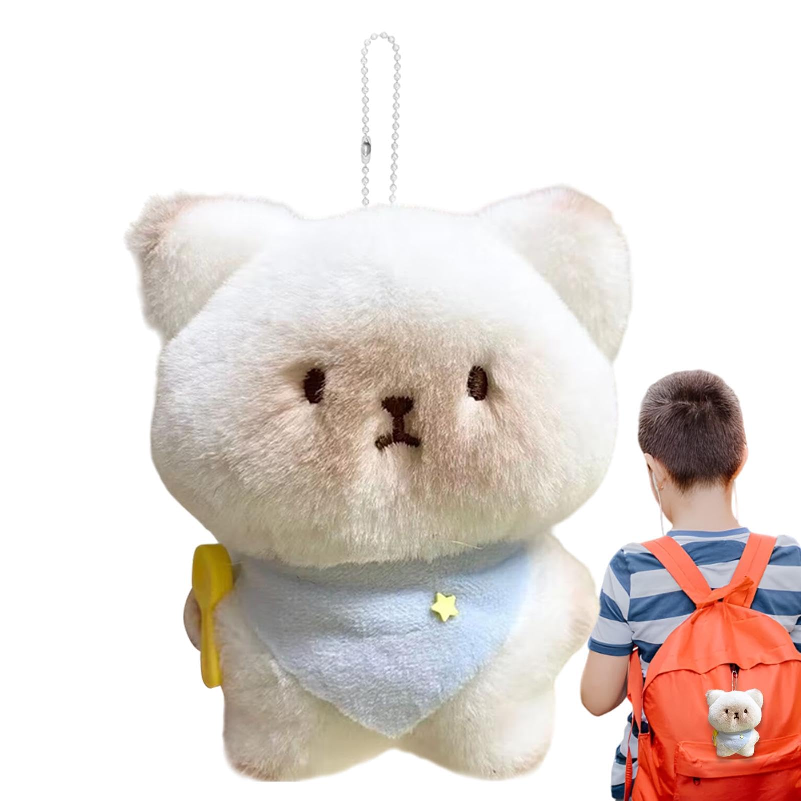 Cute Plush Cat Keychain - Small Cartoon Cat Plushie Pendant | Soft Portable Bag Charm for Women & Girls | Perfect for Backpacks, Purses, Gift Giving & Kawaii Accessories