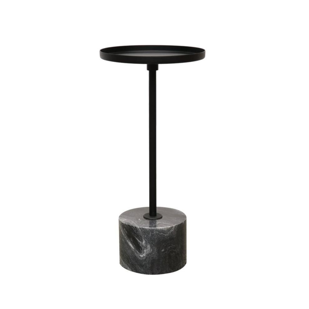 Umbria Martini Side Table - Elegant Stone Accent Table for Living Room, Bedroom & Patio | Modern End Table with Natural Stone Finish
