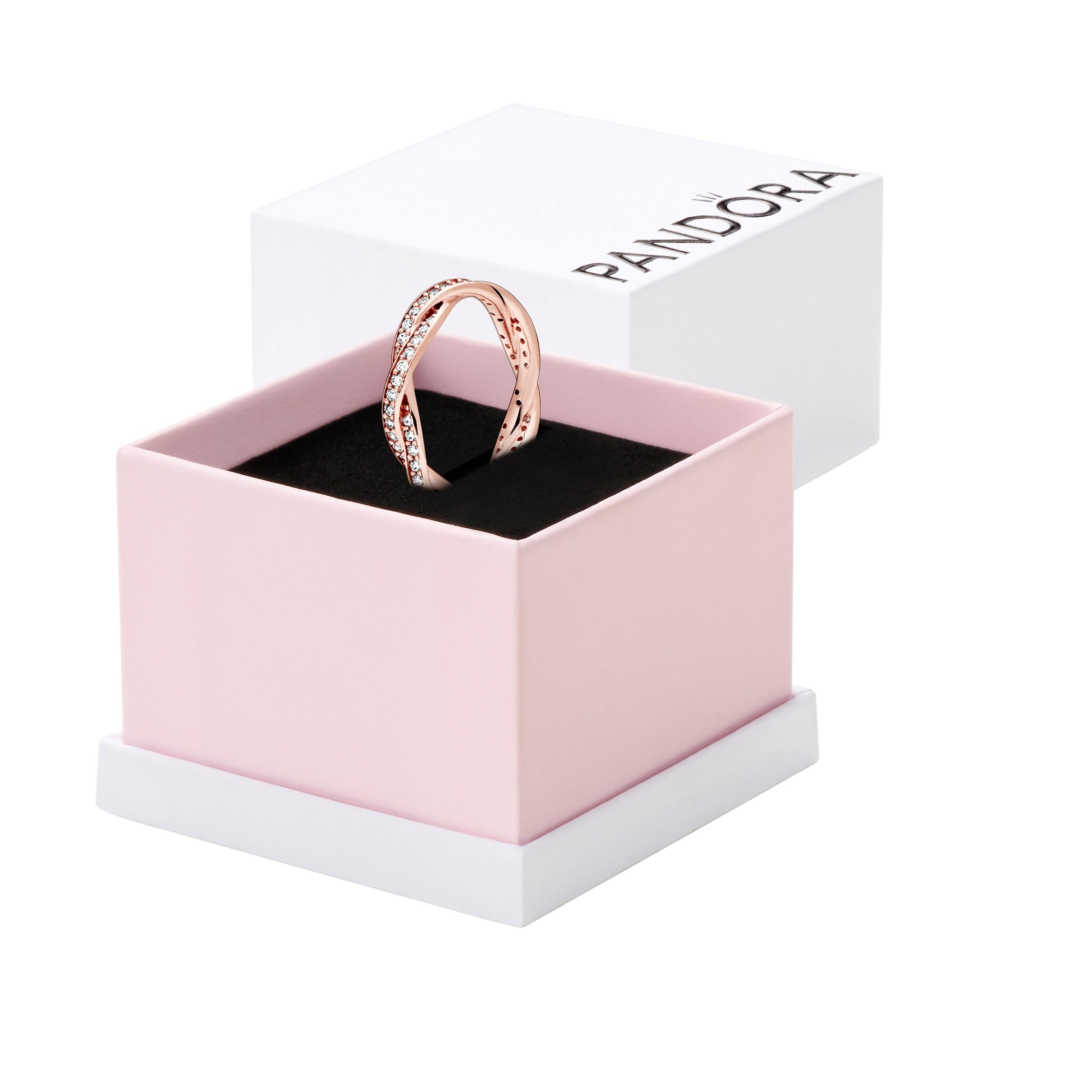 PANDORA Sparkling Twisted Lines Ring for Women - Clear Cubic Zirconia Wedding Engagement Gift - Elegant Jewelry Gift Box Included - Perfect for Anniversaries, Valentine's Day & Special Occasions