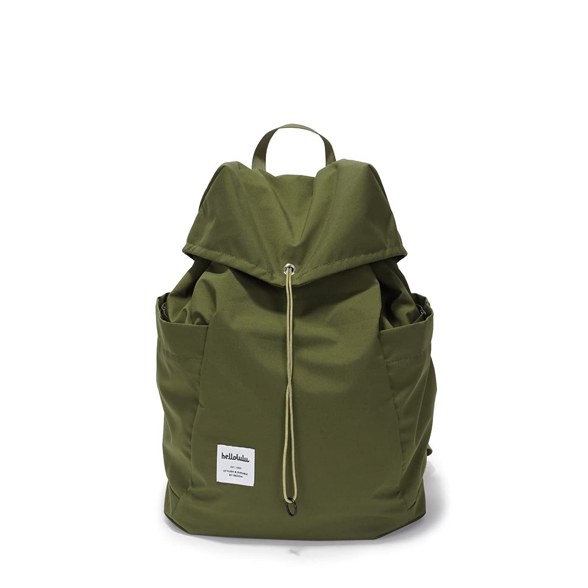Hellolulu JESSE Daypack with Quick Access Drawstring Closure - Water Repellent Laptop Backpack for Travel, Office Work & School - Lightweight & Durable Martini Green Backpack for Everyday Use, Commuting & College Students