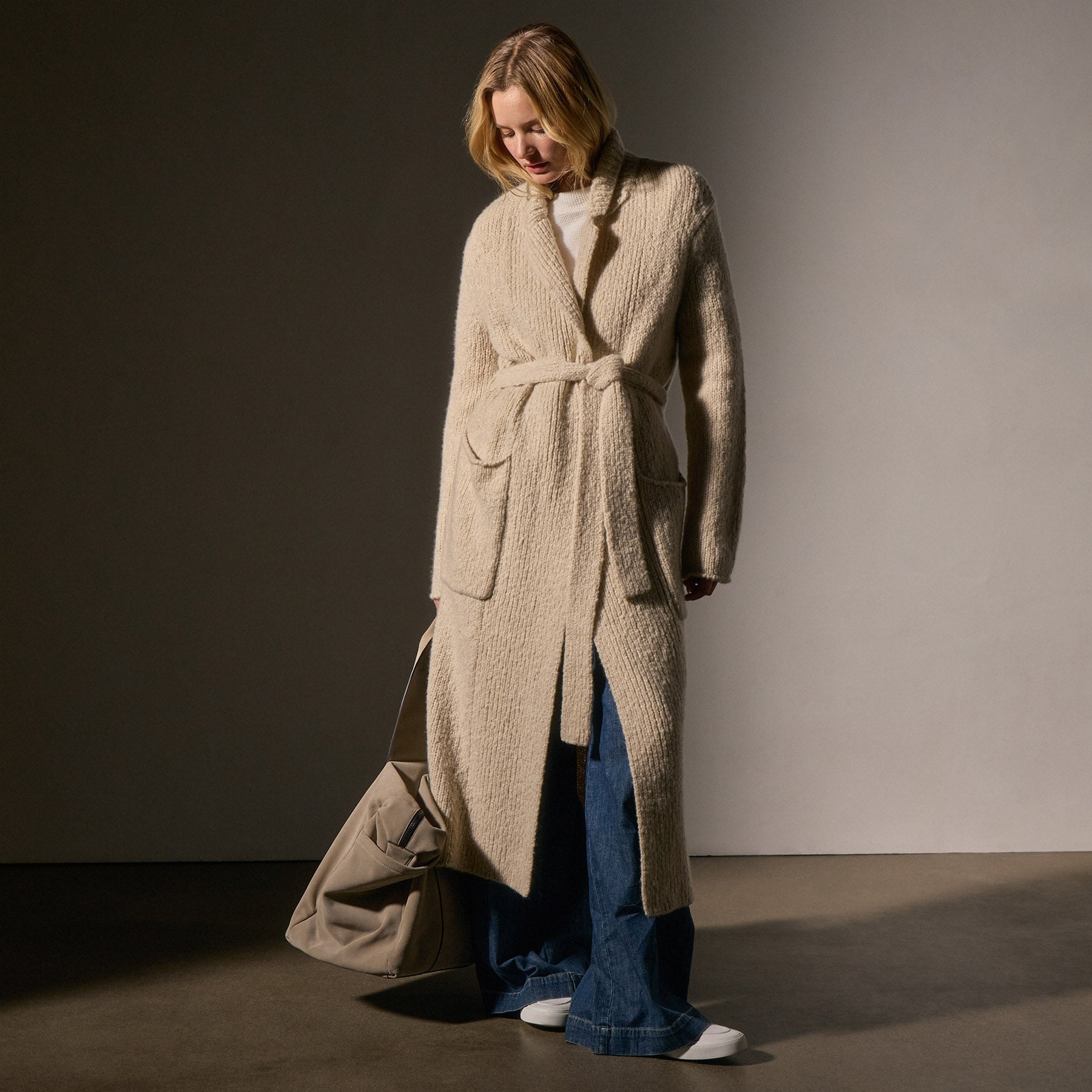 Luxury Cashmere Double Breasted Coat for Women - Elegant Biscotti Color - Perfect for Winter Fashion & Formal Occasions