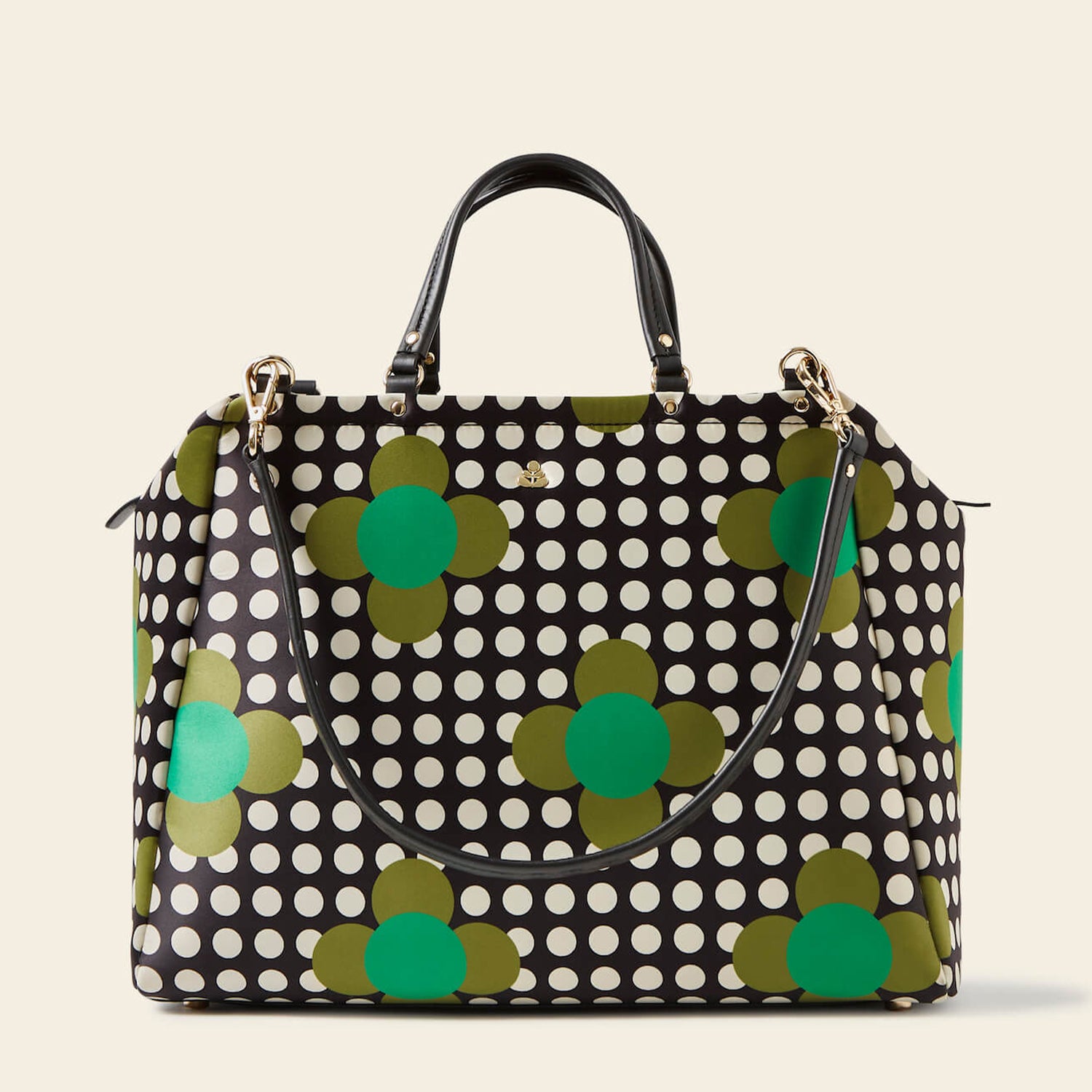 Opera Big Tote Bag with Jewel Flower Polka Dot Design - Stylish Women's Handbag for Work, Travel & Shopping