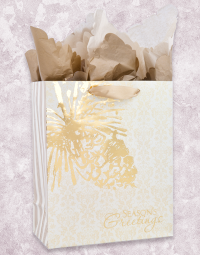 Premium Golden Pine Gift Bags - Elegant Party Favor Bags for Weddings, Baby Showers & Birthday Celebrations | Bulk Packaging for Special Events & Holidays