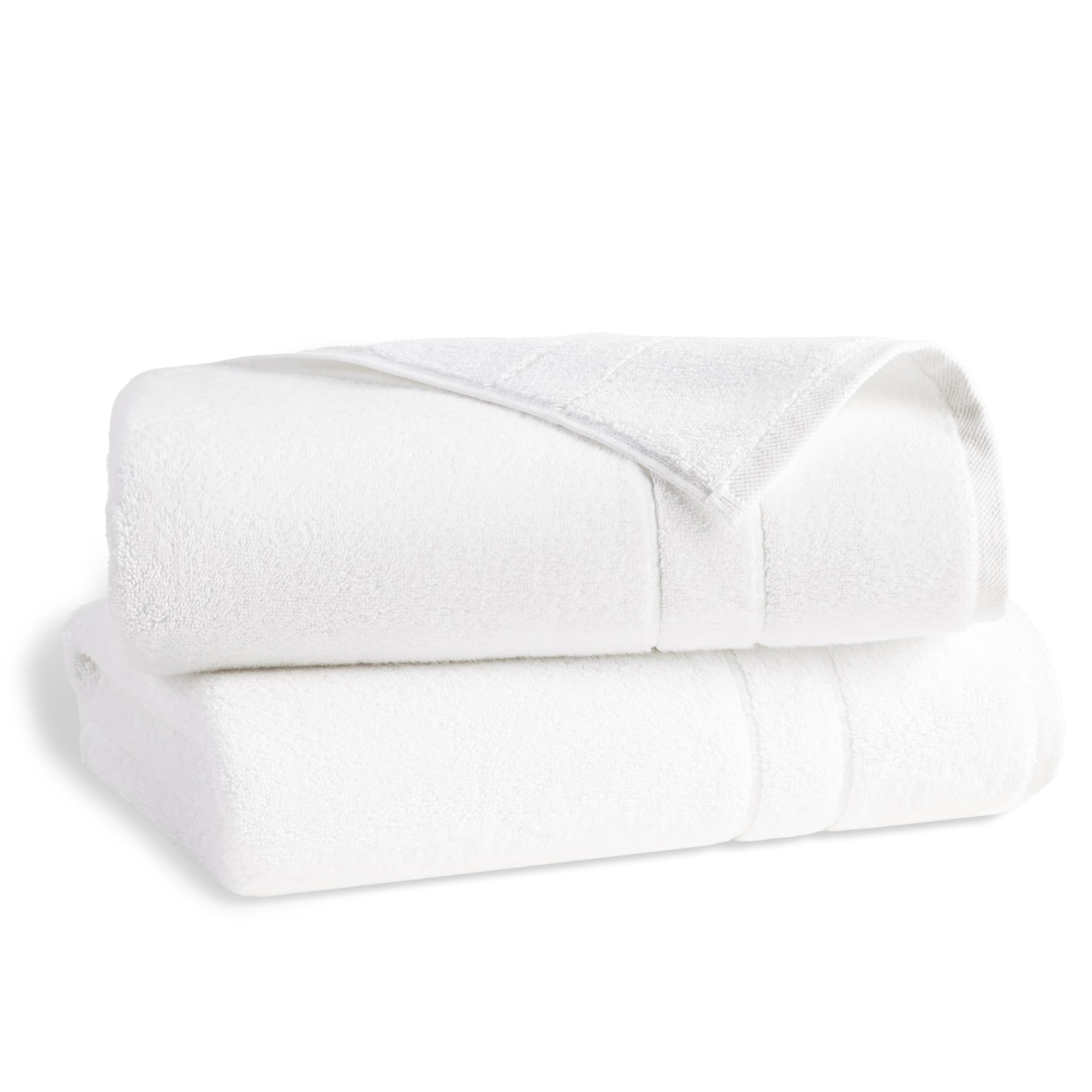 Brooklinen Super-Plush Bath Towels Set of 2 - 100% Cotton Luxury Spa Bath Sheets, White | Ultra Soft & Absorbent for Bathroom, Pool & Beach Use